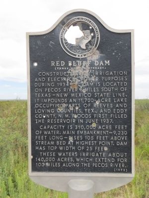 Red Bluff Dam Marker image. Click for full size.