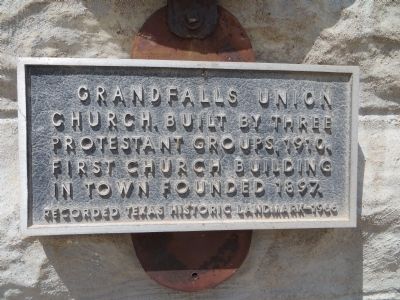 Grandfalls Union Church Marker image. Click for full size.