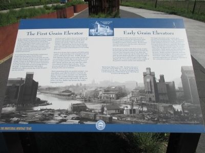 The First Grain Elevator / Early Grain Elevators Marker image. Click for full size.