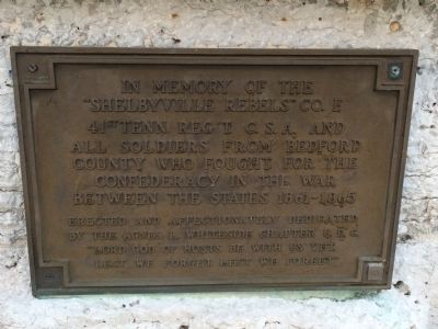 In Memory of the "Shelbyville Rebels" Co. F. Marker image. Click for full size.