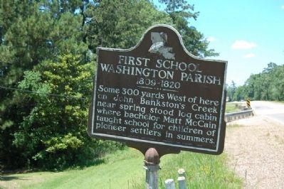 First School Washington Parish Marker image. Click for full size.