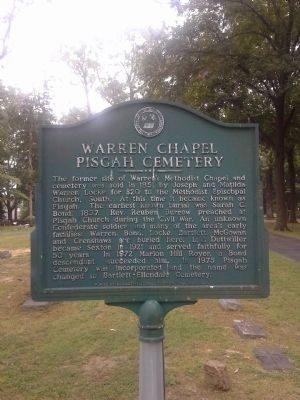 Warren Chapel Pisgah Cemetery Marker image. Click for full size.