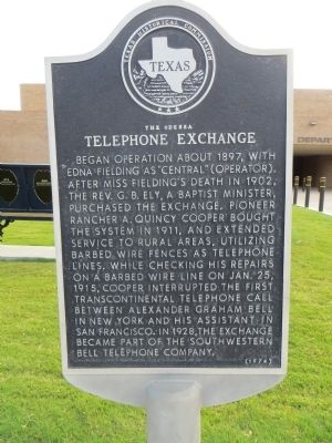 The Odessa Telephone Exchange Marker image. Click for full size.