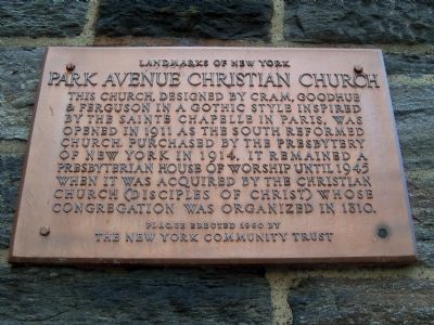Park Avenue Christian Church Marker image. Click for full size.