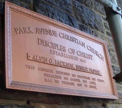 Park Avenue Christian Church Auxillary Marker image. Click for full size.