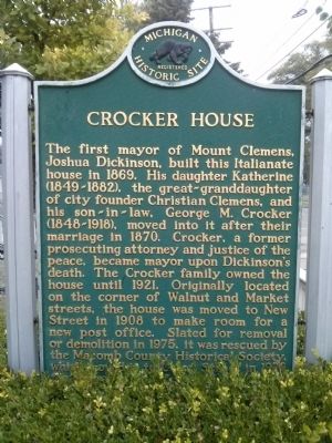 Crocker House Marker image. Click for full size.