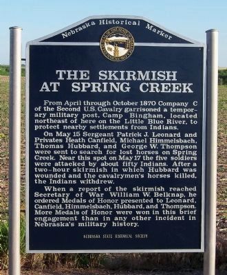 The Skirmish at Spring Creek Marker image. Click for full size.