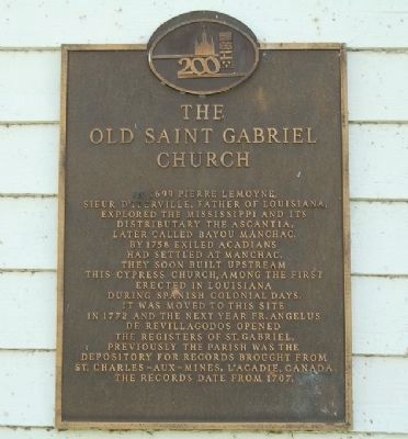 The Old Saint Gabriel Church Marker image. Click for full size.