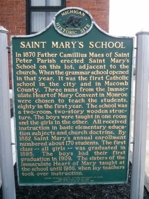 Saint Mary's School Marker image. Click for full size.