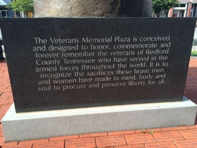 Bedford County, Tennessee Veterans Memorial Plaza Marker image. Click for full size.