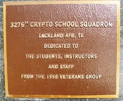 3276th Crypto School Squadron Marker image. Click for full size.