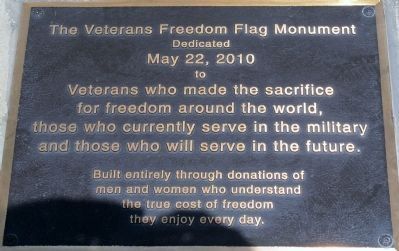 Veterans Freedom Flag Monument Marker image. Click for full size.