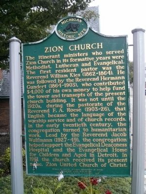 Zion Church Marker image. Click for full size.