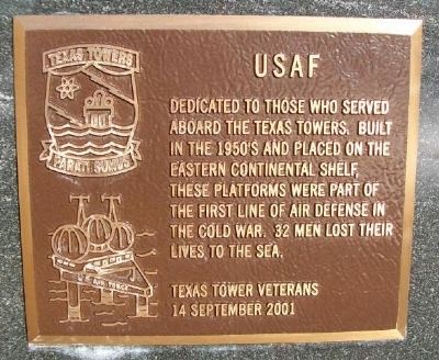 USAF Texas Towers Marker image. Click for full size.