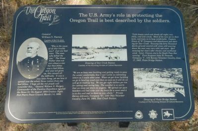 The US Armys Role in Protecting the Oregon Trail is Best Described by the Soldiers Marker, panel 2 image. Click for full size.