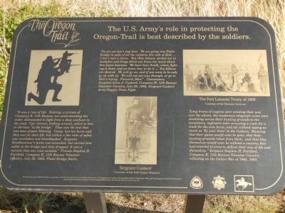 The US Army�s Role in Protecting the Oregon Trail is Best Described by the Soldiers Marker, panel 3 image. Click for full size.