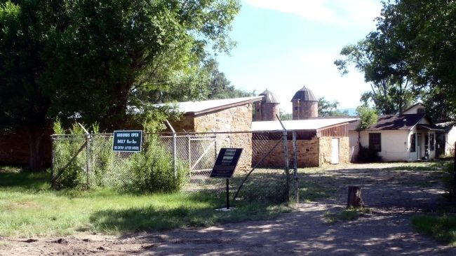 Stables and Corrals entrance, silos from hospital era clearly visible image. Click for full size.