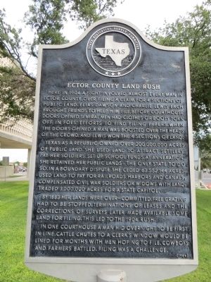 Ector County Land Rush Marker image. Click for full size.