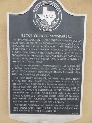 Ector County Newspapers Marker image. Click for full size.