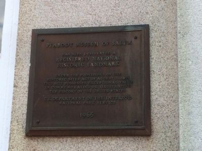 Peabody Museum of Salem Marker. Click for full size. Peabody Museum of Salem Marker image. Click for full size.