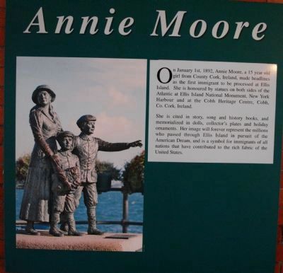 Annie Moore Statue Information image. Click for full size.
