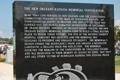 The New Orleans Katrina Memorial Marker image. Click for full size.