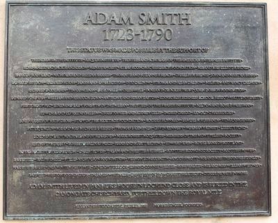 Adam Smith Statue Marker. Click for full size. Adam Smith Statue Marker image. Click for full size.