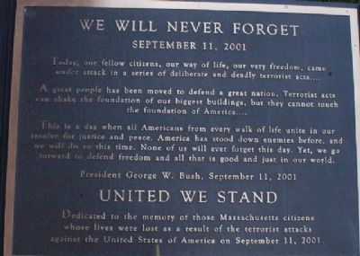 Battleship Cove 9-11 Memorial Marker image. Click for full size.