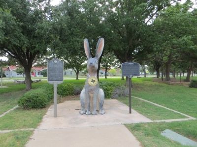 World's First Championship Jackrabbit Roping Marker (on the right) image. Click for full size.