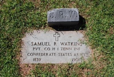 Sam Watkins Grave Marker image. Click for full size.