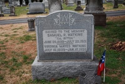 Sam Watkins Tombstone image. Click for full size.