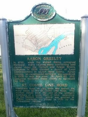 Aaron Greeley / St Cosme Line Road Marker image. Click for full size.