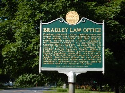 Bradley Law Office Marker. Click for full size. Bradley Law Office Marker image. Click for full size.