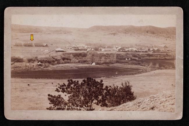 Period image of laundress quarters (arrow) at Fort Stanton. Click for full size. Period image of laundress quarters (arrow) at Fort Stanton image. Click for full size.