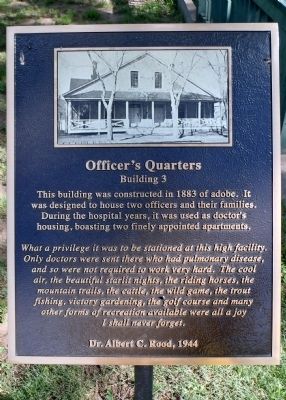 Officer's Quarters Marker. Click for full size. Officer's Quarters Marker image. Click for full size.