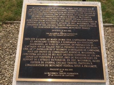 McCormick's Cantigny Artillery Monument Marker image. Click for full size.