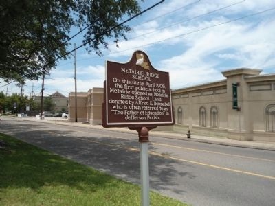 Metairie Ridge School Marker image. Click for full size.
