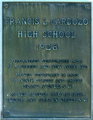 Francis L. Cardozo High School Marker image. Click for full size.