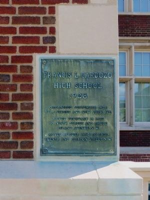 Francis L. Cardozo High School Marker. Click for full size. Francis L. Cardozo High School Marker image. Click for full size.