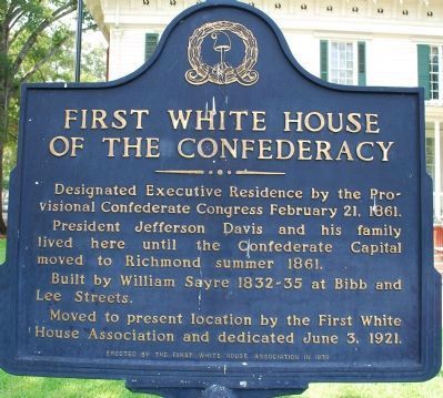 First White House of the Confederacy Marker image. Click for full size.