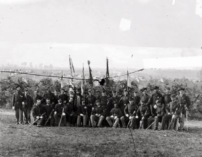 <i>Lt. Col. James J. Smith and officers of 69th New York Infantry (Irish Brigade)</i> image. Click for full size.