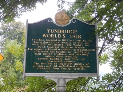 Tunbridge World's Fair Marker image. Click for full size.