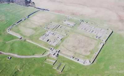 Housteads Roman Fort Aerial View Sign image. Click for full size.