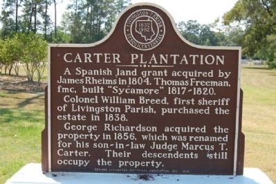 Carter Plantation Marker image. Click for full size.