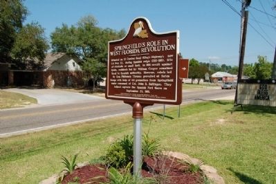 Springfield's Role in West Florida Revolution Marker. Click for full size. Springfield's Role in West Florida Revolution Marker image. Click for full size.