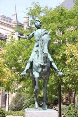 Statue of Jeanne d'Arc at the Cathédral Notre-Dame. Click for full size. Statue of Jeanne d'Arc at the Cathédral Notre-Dame image. Click for full size.