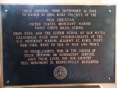 United States Merchant Marine Academy Cadet Memorial Marker image. Click for full size.