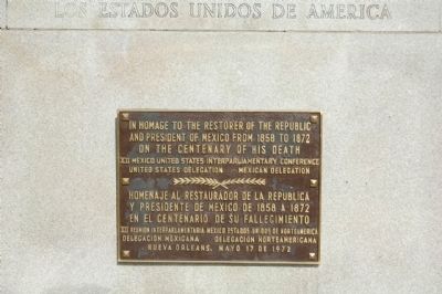 Benito Juarez Marker. Click for full size. Benito Juarez Marker image. Click for full size.