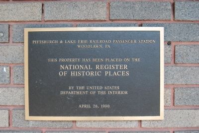 Pittsburgh and Lake Erie Railroad Passenger Station Marker image. Click for full size.