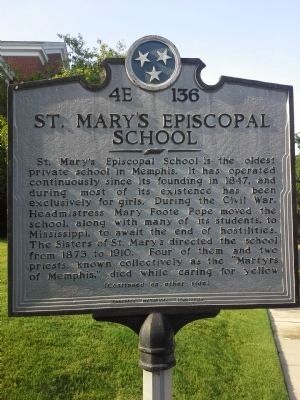 St. Mary's Episcopal School Marker image. Click for full size.